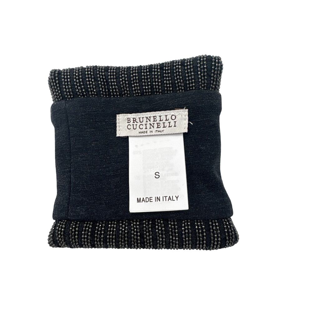 Women’s Brunello Cucinelli Small Black & Gray Beaded Wrist Cuffs - Picture 3 of 4